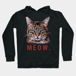 Bored cat "Meow" Funny sarcastic kitty design Hoodie